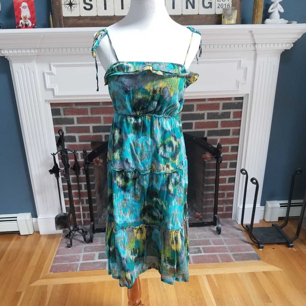 Buy2 Get 1 FREE!!⭐️Turquoise Watercolor Sundress